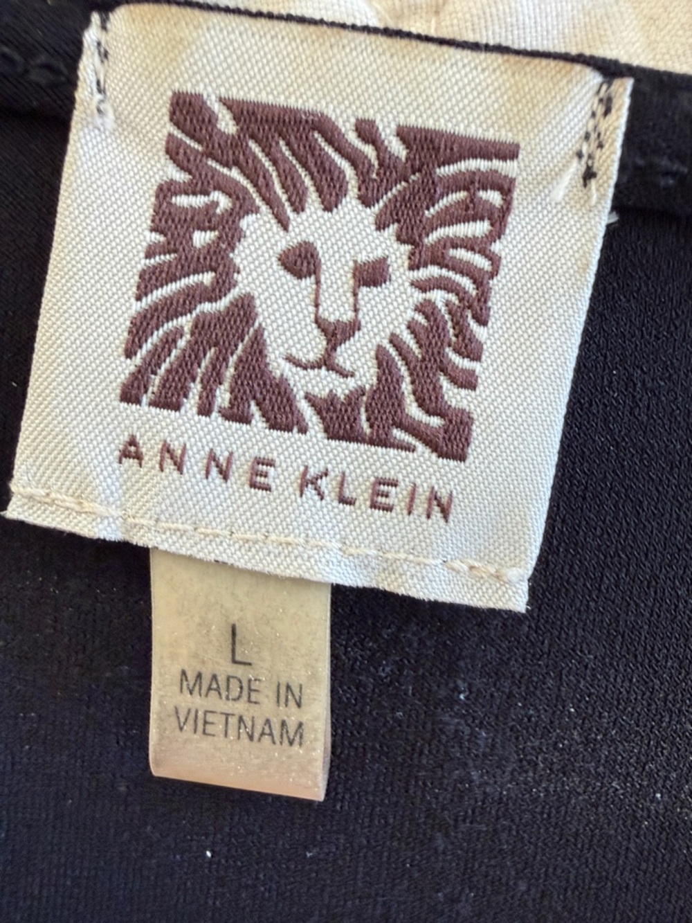 Anne Klein Black Draped Faux-Wrap Long Sleeve Top Large - Picture 4 of 4